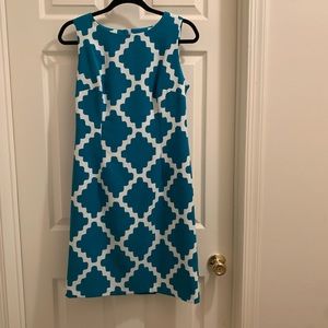 Blue and white dress